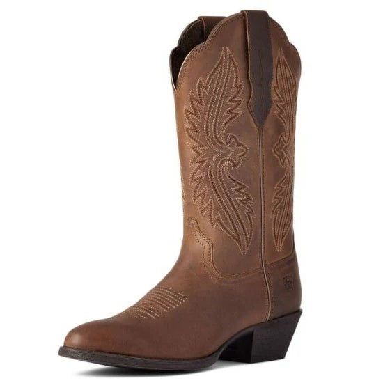 ARIAT Bottes western Heritage à bout R pour femme, Marron vieilli