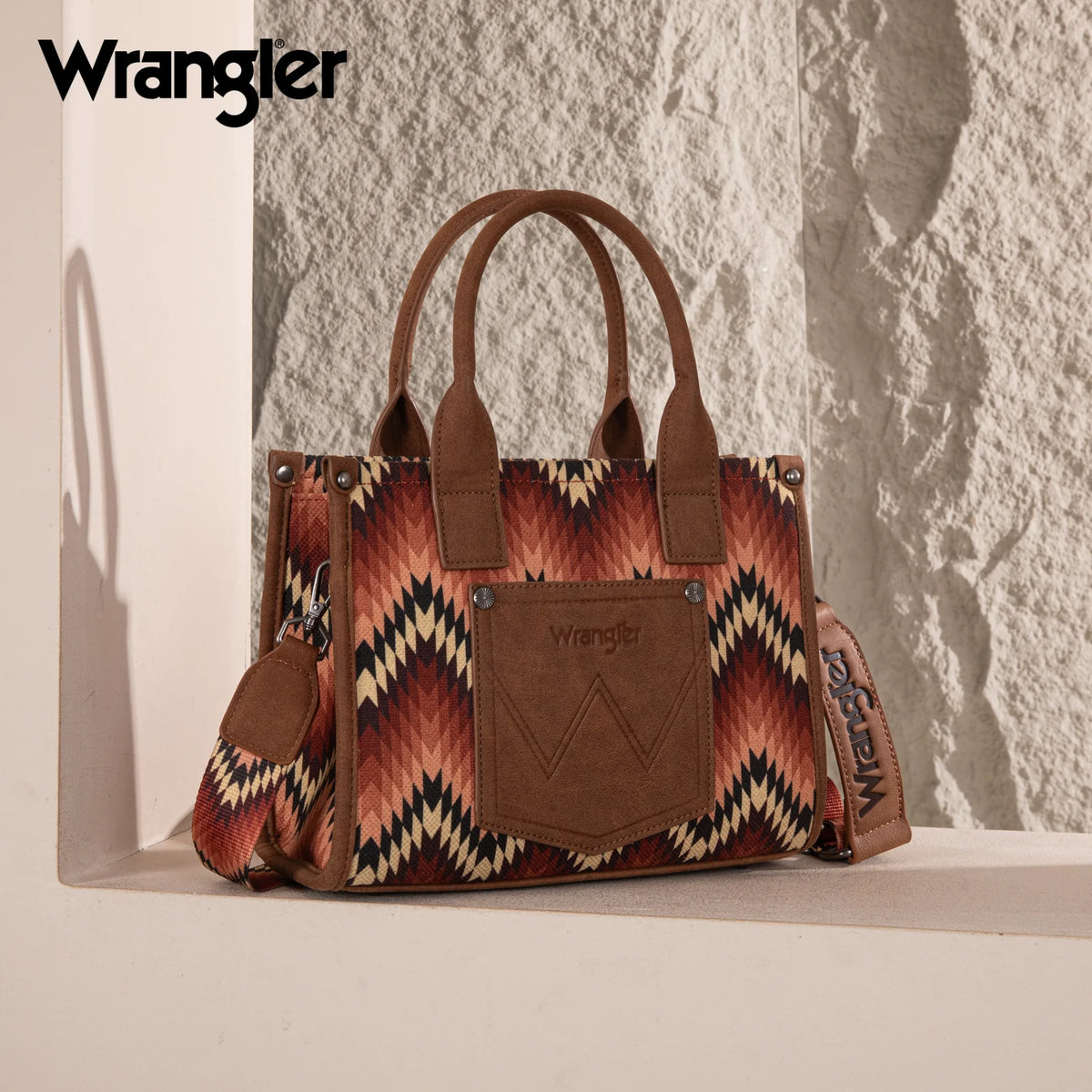 Sac Model Rengler Sac Wrangler Southwestern Pattern Dual Sided Print Tote/Crossbody - BR ...