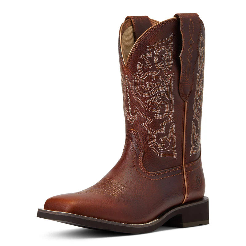 Bottes De Cowboy Ariat Western Jeunesse 4.5 - Cuir Marron Mi-mollet